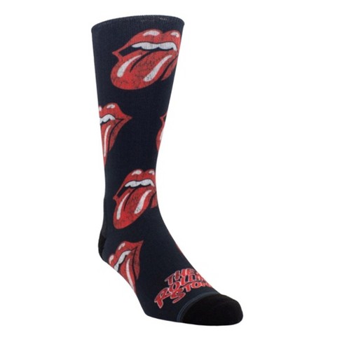 The Rolling Stones Men's Crew Socks, Distressed Tongue - 1 Pair - image 1 of 2