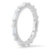Sterling Silver Round & Baguette-cut CZ Stackable Eternity Band Ring - 2 of 3