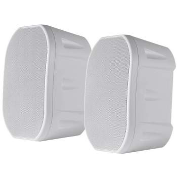 Monoprice 6.5in Weatherproof 2-Way Speakers with Wall Mount Bracket (Pair White)