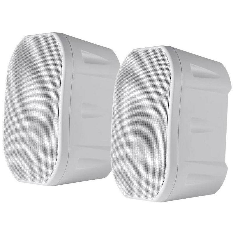 Monoprice 6.5in Weatherproof 2-Way Speakers with Wall Mount Bracket (Pair White), 1 of 5