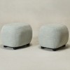 KINWELL Linen Blend Upholstered Ottoman Footrest, Textured Weave Entryway Footstool, Set of 2 - 4 of 4