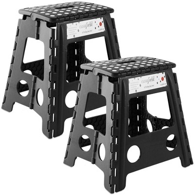 Casafield 16 Folding Step Stool With Handle Set Of 2 Black   GUEST 6ca8ae67 795f 403d 8357 765dc4f94427