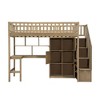 Merax Wood Twin Size Loft Bed with Built-in Desk, LED Lights, and Ample Storage Space - 4 of 4