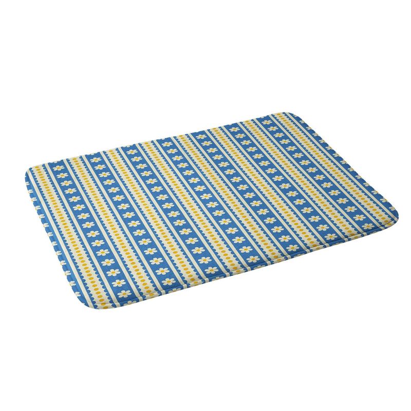 Jenean Morrison Feedsack Stripe Blue Memory Foam Bath Mat Blue - Deny Designs, 3 of 6