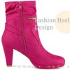 Perphy Women's Round Toe Platform Block Heels Mid-Calf Boots - 4 of 4