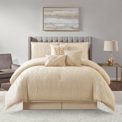 Nanshing 7pc Velveeta Comforter Set Gold