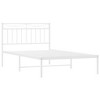 vidaXL Twin XL Metal Bed Frames with Headboard, Under Bed Storage, Noise Free, White, No Mattress - 4 of 4