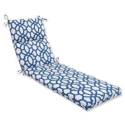 Outdoor/Indoor Nunu Geo Ink Blue Chaise Lounge Cushion - Pillow Perfect