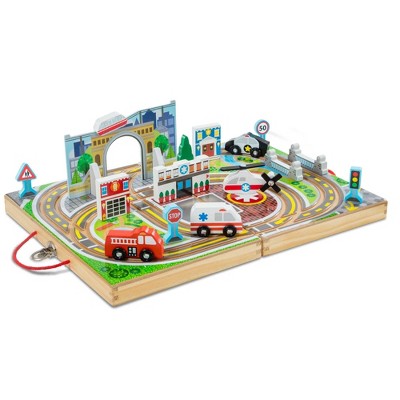 wooden town play set