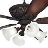 Casa Vieja 60" Montego Traditional Indoor Ceiling Fan 5 Blade Marbleized Glass LED Light Bronze Finish Brown Teak Finish Blades Bedroom Living Room - 3 of 4