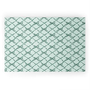 KrissyMast Green Trellis Ribbon Bows Large Welcome Mat - Deny Designs - 1 of 3