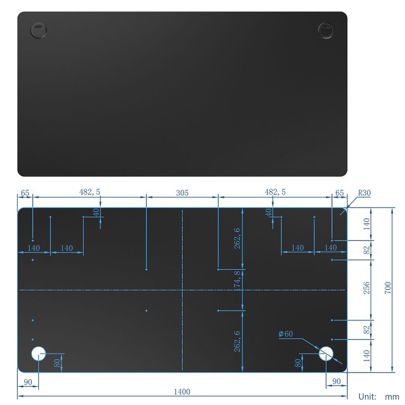 Costway Universal Tabletop for Standard & Standing Desk Frame Black, 2 of 11