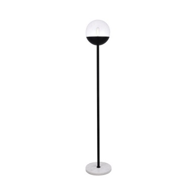 Elegant Lighting Eclipse 1 Light Black Floor Lamp With Clear Glass