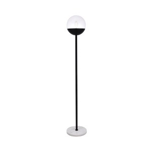 Elegant Lighting Eclipse 1 Light Black Floor Lamp With Clear Glass - 1 of 4