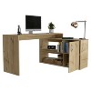 NicBex Home Office Desk L-Shape Morden Writing Desk with 2 Open Shelves, Storage Cabinet and Wooden Frame for Office, Study, Living Room - 2 of 4