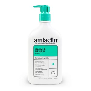 AmLactin Calm and Renew AHA Body Lotion for Sensitive and Dry Skin - 14.1oz - 1 of 4
