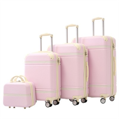 BEAFUP Hardshell Luggage Sets 4 Pieces 20"+24"+28" Luggages and Cosmetic Case Spinner Suitcase with TSA Lock Lightweight