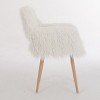 GlasFlength Accent Chairs Modern Faux Fur Upholstered Chair with Metal Legs Simple Design for Living Room Bedroom, White, 17.5"*18.5"*30.3" - 4 of 4