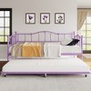 WhizMax Metal Daybed with Trundle Bed, Twin Size Day Bed with Steel Slat Support, Daybed and Roll Out Trundle, Metal Sofa Day Bed - 3 of 4