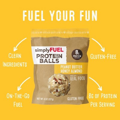 simplyFUEL Peanut Butter Honey Almond Whey Protein Balls - 8g Protein - 8oz