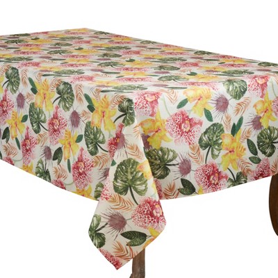 Saro Lifestyle Floral Design Tablecloth With Lanai Print : Target