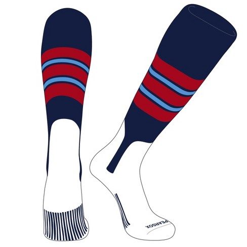 Pear Sox Otc Baseball Softball Stirrup Socks (a, 7in) Black, Silver