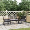 vidaXL 4 Piece Patio Lounge Set - Black Steel and Plywood, Comfortable Garden Chair with Thick Cotton Cushions, Modern Design, Rectangular Table - 2 of 4