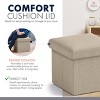 Ornavo Home 2 Pack 12" Small Square Collapsible Storage Ottoman, Foot Stool, Seat - 4 of 4