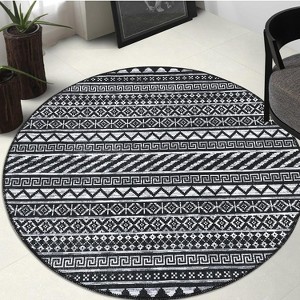 Washable Geometric Area Rug, Non-Slip Low Pile Foldable Stain-Resistant Floor Cover for Living Room Bedroom Dining Room - 1 of 4