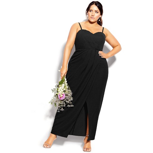 City Chic| Women's Plus Size Sweet Drape Maxi Dress - Black - 14w : Target