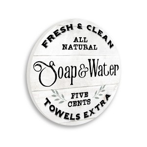 Stupell Industries All Natural Soap & Water Vintage Farmhouse Bathroom Sign, 12" x 12" - 1 of 4