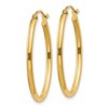 Black Bow Jewelry 2mm x 31mm Polished 14k Yellow Gold Classic Oval Hoop Earrings - 2 of 4