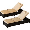 2-Piece Patio Chaise Lounge Set, Outdoor Adjustable Reclining Sun Loungers with PE Wicker & Steel Frame, Water-Resistant Cushions for Poolside, Beach - 3 of 4