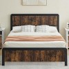 Queen Bed Frame with Curved Wood Headboard and Footboard Under Bed Storage No Box Spring Needed - 3 of 4
