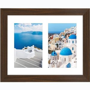 Americanflat Double Picture Frame with shatter-resistant glass - Horizontal and Vertical Formats for Wall -  Available in a variety of Colors - 1 of 4