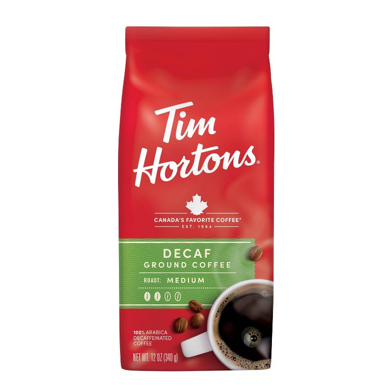 Tim Hortons Medium Roast Ground Coffee - Decaf - 12oz, 1 of 9