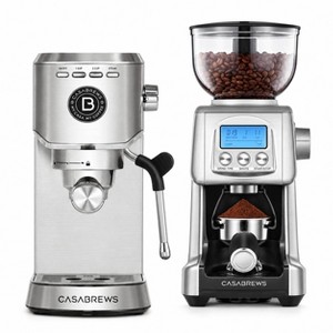 CASABREWS 5418 Basic Espresso Machine & Tornado Grinder Bundle, 20-Bar ...