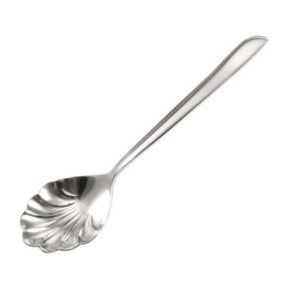 Unique Bargains Stainless Steel Household Shell-shaped Tableware Spoon Silver Tone 1 Pc