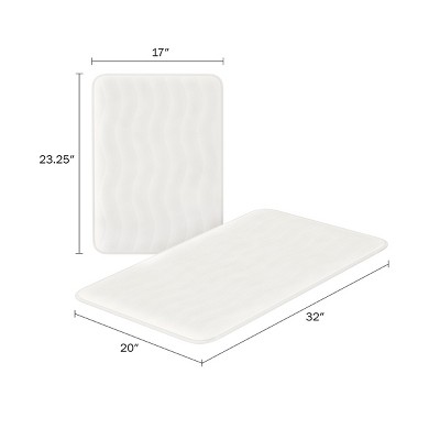 White Memory Foam Non-Slip Bathroom Rug Set
