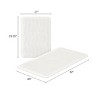 Bathroom Rug Set- 2-Piece Memory Foam Bath Mats-Wavy Microfiber Top-Non-Slip Absorbent Runner for Bathroom Kitchen by Hastings Home (White) - 2 of 4
