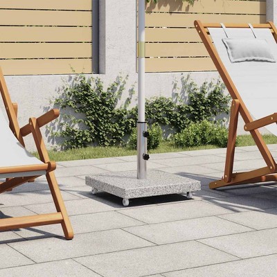 vidaXL Parasol Base Grey Granite Base with Stainless Steel Tube 66.1 lbs