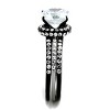 Slickblue Modern Two-Tone Ring with Round CZ Center & Halo Band in Silver and Black, Women’s Sizes 5 to 10 - 4 of 4