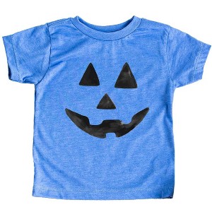 The Juniper Shop Watercolor Jack-O-Lantern Face Toddler Short Sleeve Tee - 1 of 2