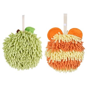 REGALWOVEN 2 Pcs Cute Soft Absorbent Chenille Ball Fuzzy Hand Towel - 1 of 4