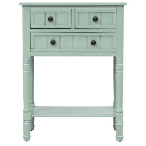 OUTSUPPLY Slim Console Table with 3 Drawers & Shelf, Solid Wood Sofa Table for Narrow Spaces, Easy Assembly, Living Room & Entryway - 1 of 4