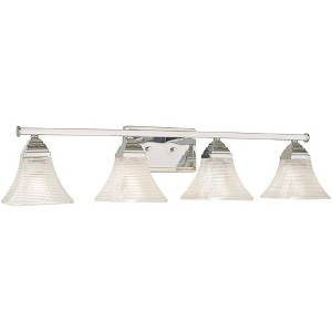Minka Lavery Modern Wall Light Chrome Hardwired 33 1/4" 4-Light Fixture Clear Pattern Glass Shade for Bathroom Vanity Living Room - 1 of 2