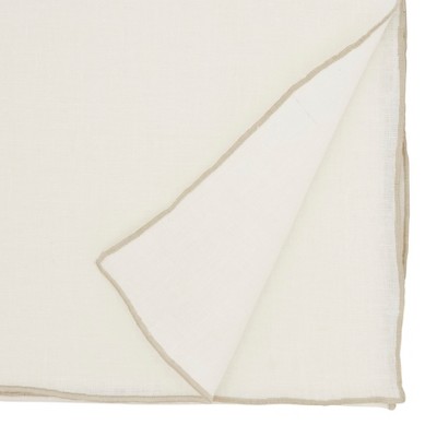 Ivory Linen Stonewashed Stitched Edge Table Runner