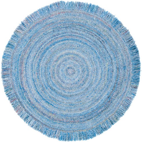 SAFAVIEH Braided Collection 6' Round Green BRD315A Handmade Country Cottage  Reversible Area Rug