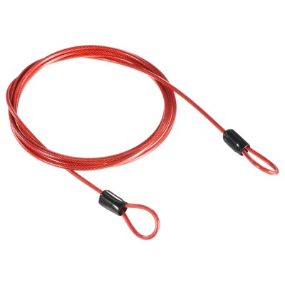 Unique Bargains Security Steel Cable Coated Luggage Lock Wire Rope Double Loops