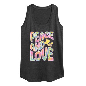 Women's - Peanuts - Peace & Love Woodstock Graphic Racerback Tank - 1 of 4